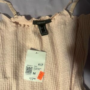 Forever 21 Pink Ribbed Bodysuit